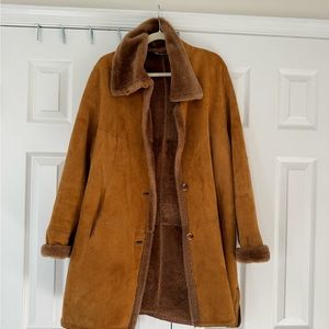 Brown vintage shearling coat